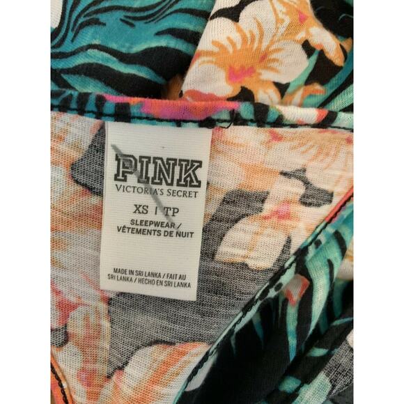 Victoria's Secret PINK Tropical Floral Racerback Fitted Tank Top X S - Picture 4 of 6